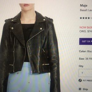 Maje Leather Jacket Just tried 99% brand new